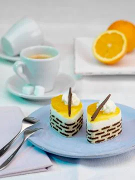 Orange tartlets Stock Photos