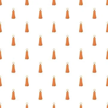 Orange tassel charms pattern on white background イラスト素材