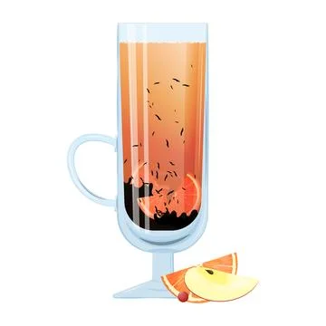 Orange tea with fruit Stock Illustration