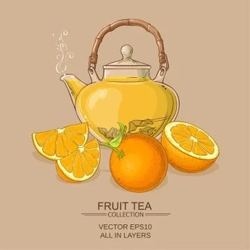 Orange tea illustration Illustrazione stock