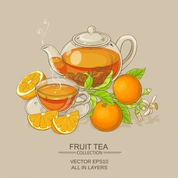 Orange tea illustration Stock Illustration