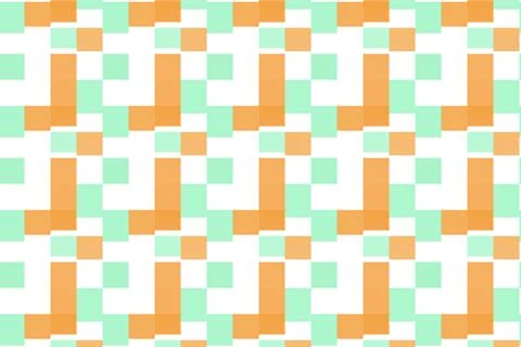 Orange Teal Geometric Block Pattern Illustrazione stock