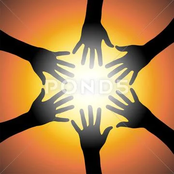 Orange teamwork Stock Illustration
