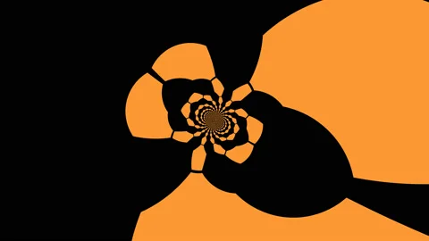 Orange Tech Technology Themed Panels Overlapping Stock Footage 139713574