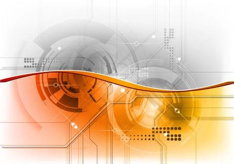 Orange tech wave 스톡 일러스트