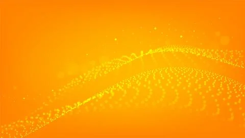 Orange Technology Background with Particle, Molecule Structure. Genetic and Stock Illustration