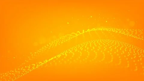 Orange Technology Background with Particle, Molecule Structure. Genetic and 스톡 일러스트
