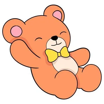 Orange teddy bear lying on the floor Stock Illustration