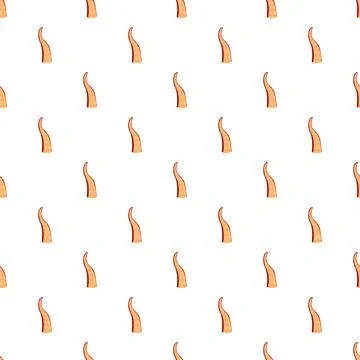 Orange tentacles creating a repeating ocean animal pattern 库存插图