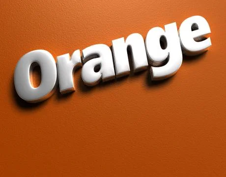 Orange text 3D illustration placed on the blue cement floor. Stock Illustration