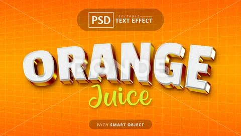 Orange text - editable 3d font effects PSD Template