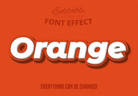 Orange text, editable font effect Stock Illustration