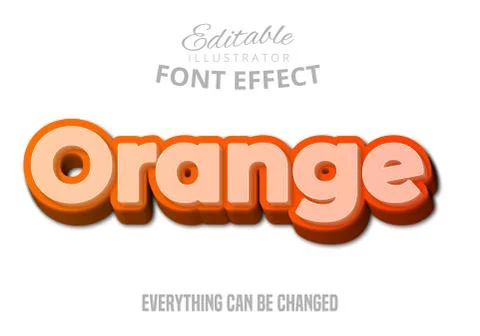 Orange text, editable font effect Stock Illustration