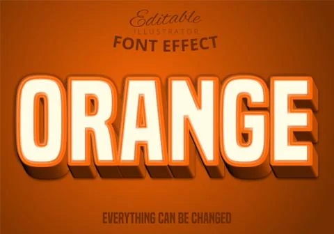 Orange text, editable text effect Stock Illustration