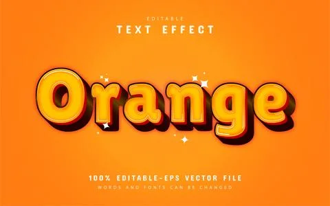 Orange text effect editable Stock Illustration