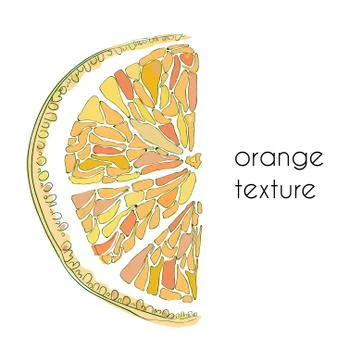 Orange texture background, hand drawn design, vector illustration Stock Illustration