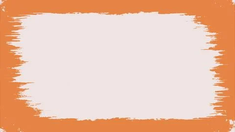 Orange Textured Border with White Brush Stroke Center, Abstract Background Stock Illustration