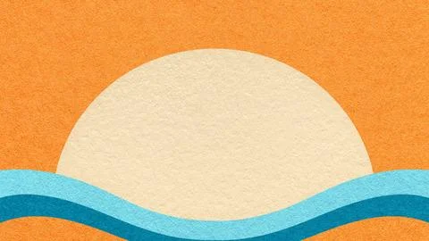 Orange textured paper background with light cream semicircle for copy space.. Stock Illustration
