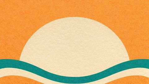 Orange textured paper background with light cream semicircle for copy space.. Stock Illustration