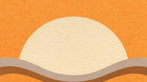 Orange textured paper background with light cream semicircle for copy space.. Stock Illustration