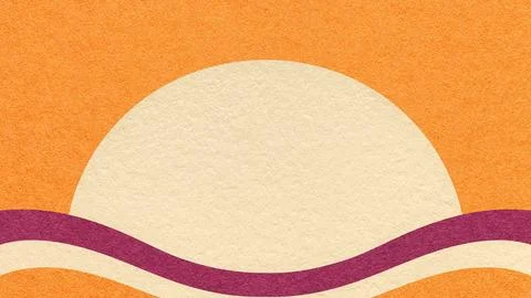 Orange textured paper background with light cream semicircle for copy space.. Stock Photos