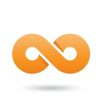Orange Thick Infinity Symbol Vector Illustration Stock Illustration