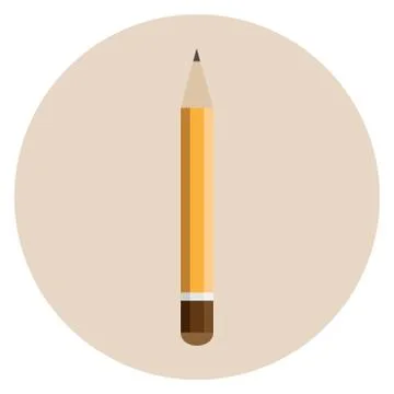 Orange thick pencil Stock Illustration