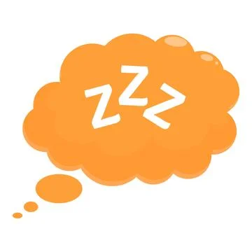 Orange thought bubble showing zzz sleeping symbol Stock Illustration