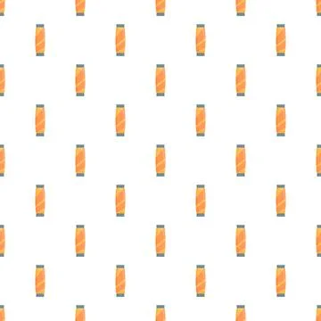 Orange thread spools creating seamless pattern background Stock Illustration