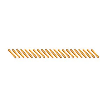 Orange thread stitches creating decorative border pattern Stock Illustration