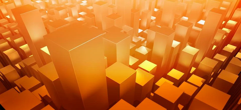 Orange three dimensional rectangular shapes 스톡 일러스트
