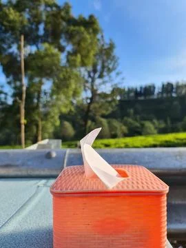 Orange tissue box Stock Photos