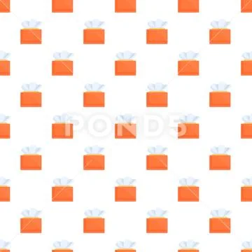 Orange tissue boxes seamless pattern on white background 스톡 일러스트