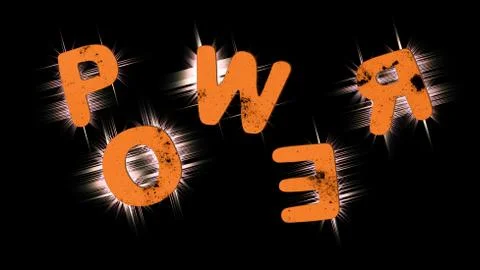 Orange title POWER on the black background Stock Illustration