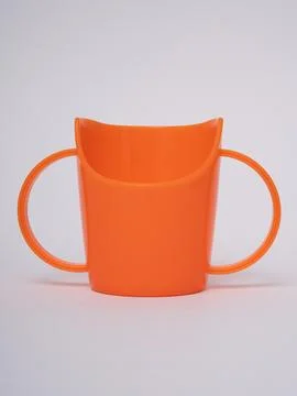 Orange toddler cup front view Stock Photos