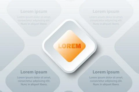 Orange topics 3d paper square on pattern for presentation cover poster vector イラスト素材