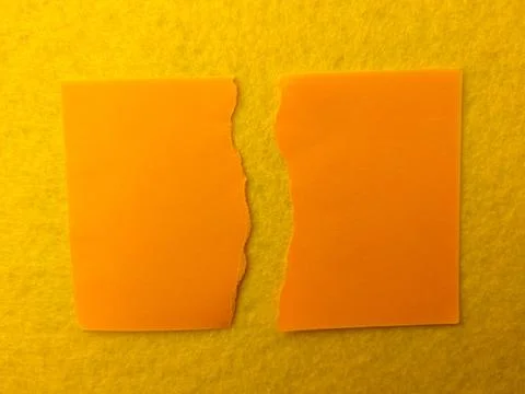 Orange Torn Paper Image Foto stock