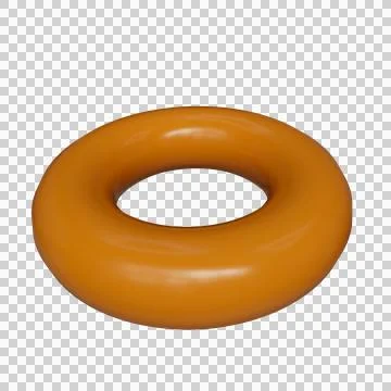 Orange torus in perspective isolated on transparent background PNG Stock Illustration