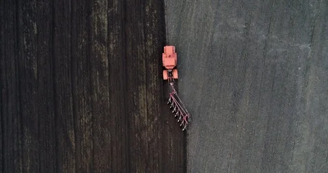 Orange tractor Stock Footage 95065026