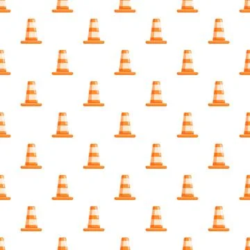 Orange traffic cone pattern creating a seamless background Stockillustratie
