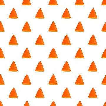 Orange traffic cones forming repeating seamless pattern Stock Illustration