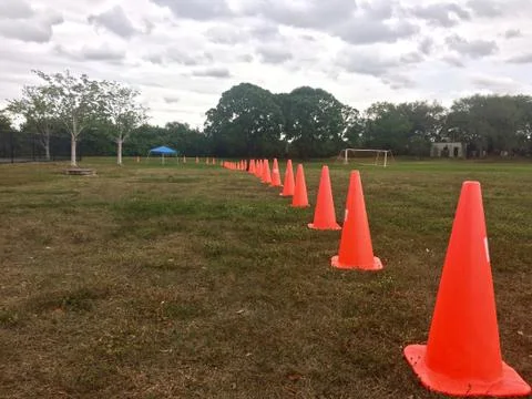 Orange traffic cones Foto stock