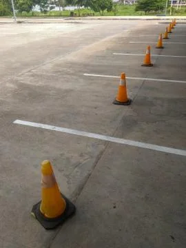Orange traffic cones Stock Photos