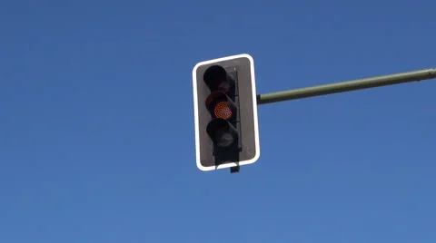 Orange traffic light Stock Footage 56167811