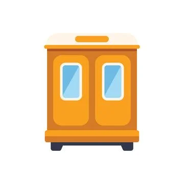 Orange train wagon presenting modern public transportation system Stock Illustration