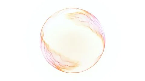 Orange translucent energy sphere on light background, soft minimal illustra.. Stock Illustration