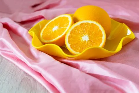 Orange on Tray Stock Photos