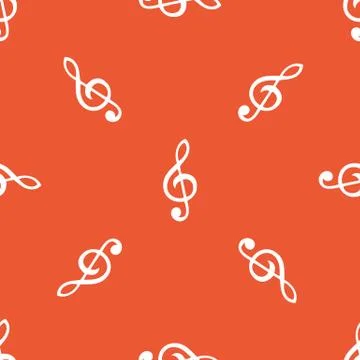 Orange treble clef pattern Ilustração Stock