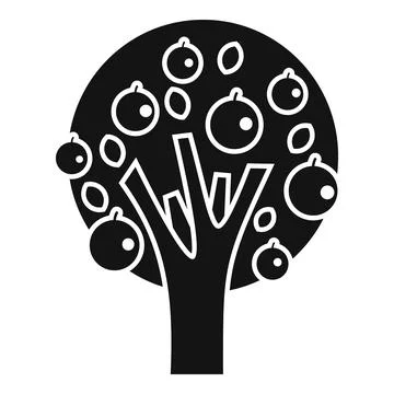 Orange tree icon simple vector. Garden plant Stock Illustration