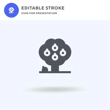 Orange Tree icon vector, filled flat sign, solid pictogram isolated on white イラスト素材